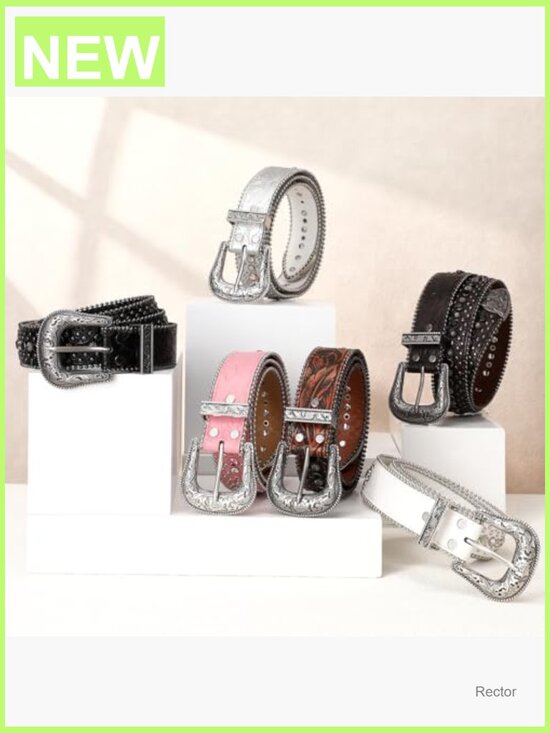 Bling Rhinestone Studded Western Belt for Jeans - 1.5\